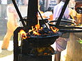 Sacred fire (Jyoti) in front of the Khandoba temple.