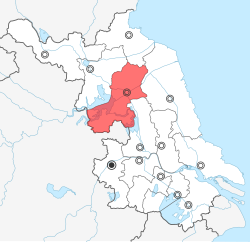 Location of Huai'an City (red) in Jiangsu