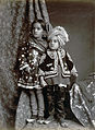 Portrait of Kashmiri children wearing churidar pyjamas circa 1890