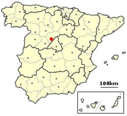 Location of Segovia in Spain