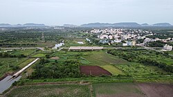 Aerial view of Mandadam village and its surroundings