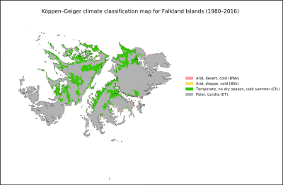 Koppen Climate Map of the Falkland Islands