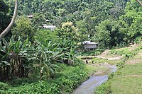 Tribal village and stream near Madhabkunda