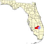 A state map highlighting Glades County in the southern part of the state. It is medium in size.