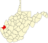 State map highlighting Cabell County