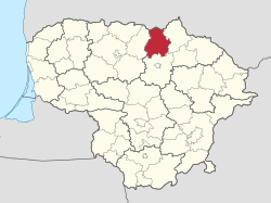 Location of Pasvalys district municipality within Lithuania
