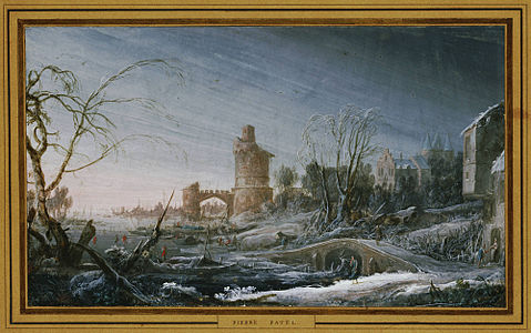 Winter landscape with bridge and castle, 1693, Princeton University Art Museum
