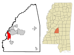 Location of Richland, Mississippi