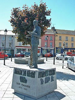 Statue of Sam Maguire in the town square