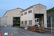 Trains at the maintenance depot north of the station