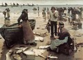 Image 39"A Fish Sale on a Cornish Beach"l Stanhope Forbes; also showing traditional dress (from Culture of Cornwall)