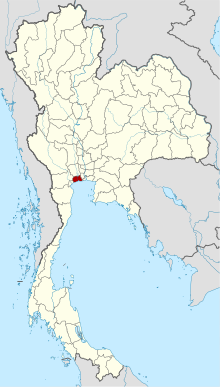 Map of Thailand highlighting Samut Sakhon province
