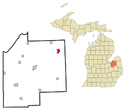 Location of Cass City, Michigan