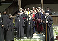 His Holiness Serbian Patriarch Pavle and actors of Theatre in Monastery Voljavča, 2005