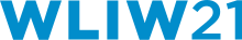 In blue, the letters W L I W and number 21 in a sans serif, with W L I W in bolder type.