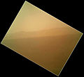 Curiosity's first color image of the Martian landscape, taken by MAHLI (August 6, 2012)