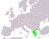 Location map for Greece and Malta.