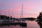 Docks in Haukilahti, Espoo at sunset.