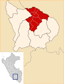 Location of Abancay in the Apurímac Region