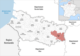 Location of the canton in Somme