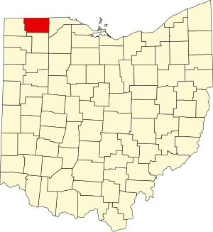 Map of Ohio highlighting Fulton County