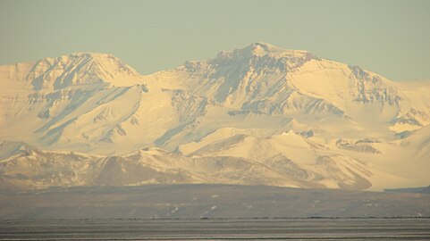 Mount Lister, tallest peak in range seen from McMurdo Station, March 2015