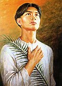 Cropped image of Calungsod extracted from a postage stamp
