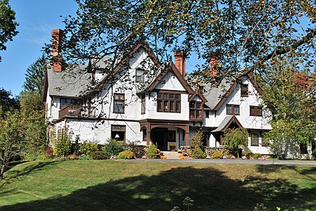 The Alders (now Manor House), a Victorian Tudor mansion in Norfolk, Connecticut, 1898