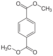 Structural formula of dimethyl terephthalate