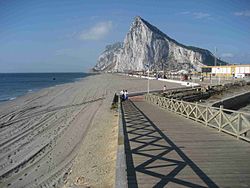 View of Gibraltar from Playa de Santa Bárbara