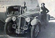 Laury Schell and Lucy O'Reilly Schell, second in the 1936 Monte Carlo rally in a 6 cylinder Delahaye 18CV Sport.