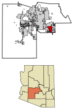 Location of Gilbert in Arizona