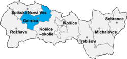 Location of Gelnica District in the Košice Region