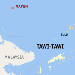 Map of Tawi-Tawi with Mapun highlighted