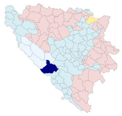 Location of the Municipality of Tomislavgrad within Bosnia and Herzegovina