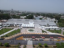 An aerial view of the hospital's complex and its surroundings
