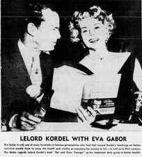 Kordel with Eva Gabor, 1956