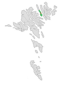 Location of the former Húsar Municipality in the Faroe Islands
