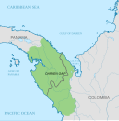 Image 15Map of the Darién Gap at the border between Colombia and Panama (from List of transcontinental countries)