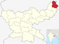 Location of Sahibganj district in Jharkhand