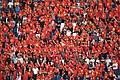 Supporters of the Vietnam national football team wearing attire that is visually inspired by the National Flag in the 2019 AFC Asian Cup