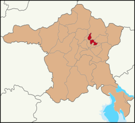 Map showing Pursaklar District in Ankara Province