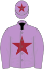 Mauve, maroon star and star on cap