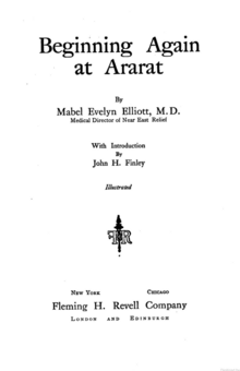 Title page of Mabel Evelyn Elliott, Beginning Again at Ararat (1924)