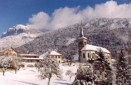 Winter view of Nâves-Parmelan