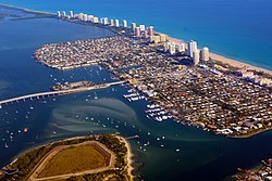 Aerial view of Palm Beach Shores, Florida