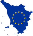 Flag map of Tuscany (EU)