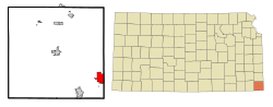 Location within Cherokee County and Kansas