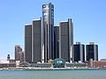 Image 11Michigan is the center of the American automotive industry. The Renaissance Center in Downtown Detroit is the world headquarters of General Motors. (from Michigan)