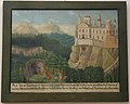 Ida is pushed down from the castle. Picture in the Toggenburg Museum Lichtensteig